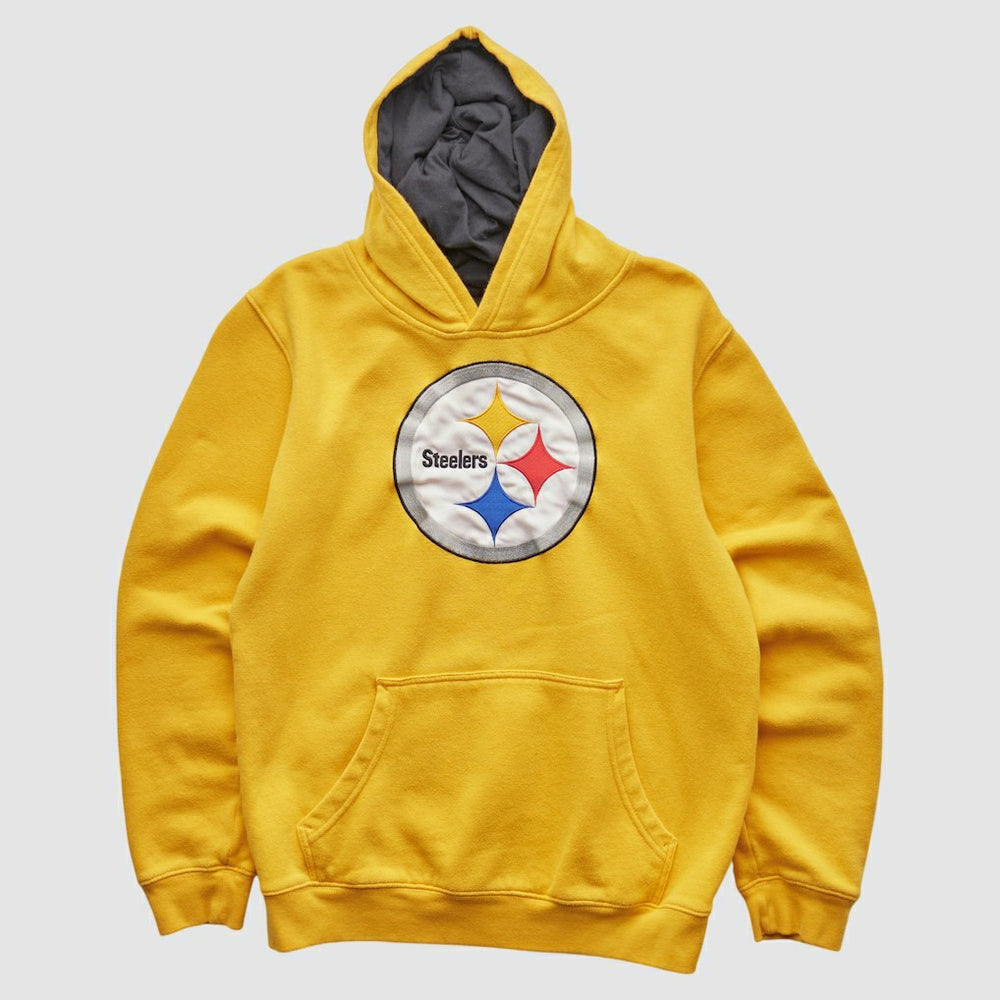 Fanatics Pittsburgh Steelers NFL 2000s Hooded Pullover Sweatshirt Yellow Vintage