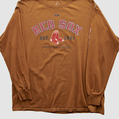 Boston Red Sox Majestic 2000s Long Sleeve T-shirt - Brown - Vintage - Fanatics Online