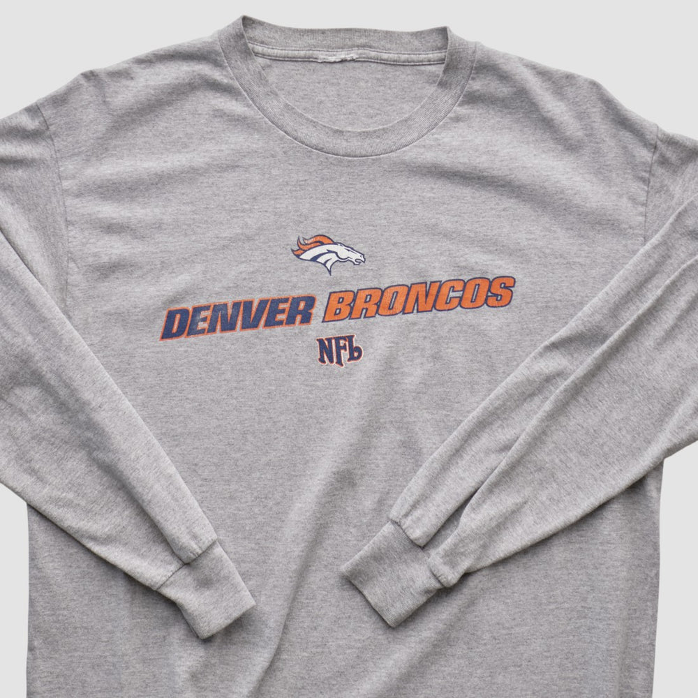 Fanatics Denver Broncos 2000s Long Sleeve T-shirt Heather Gray Vintage