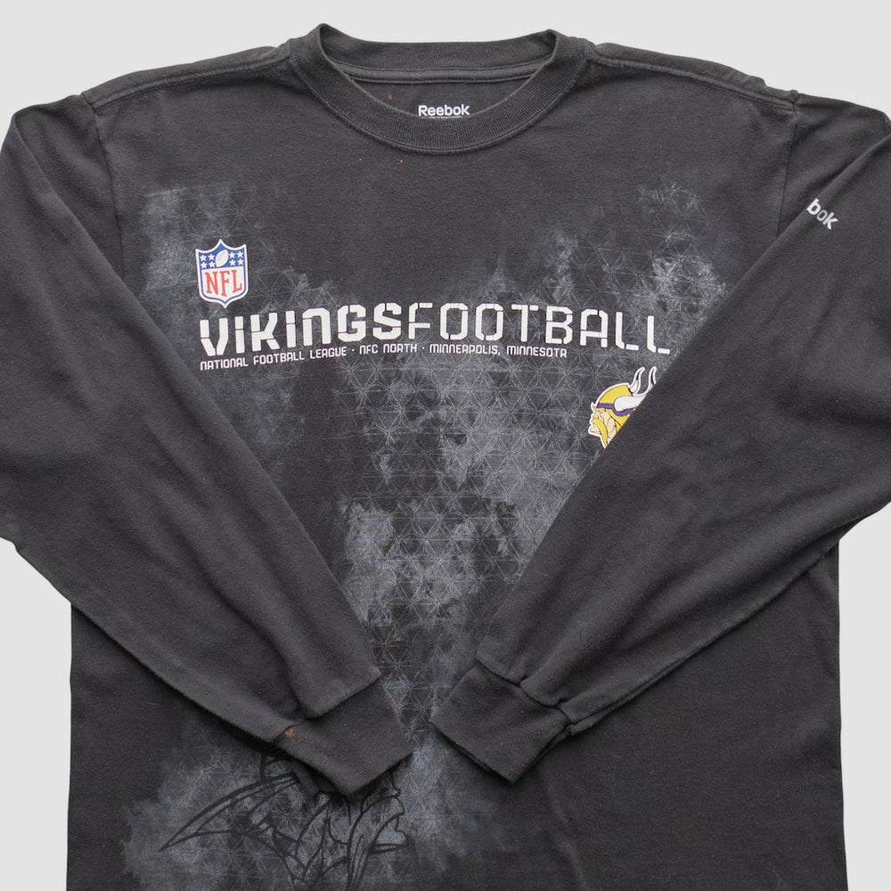 Fanatics Minnesota Vikings Reebok 2000s Long Sleeve T-shirt Black Vintage