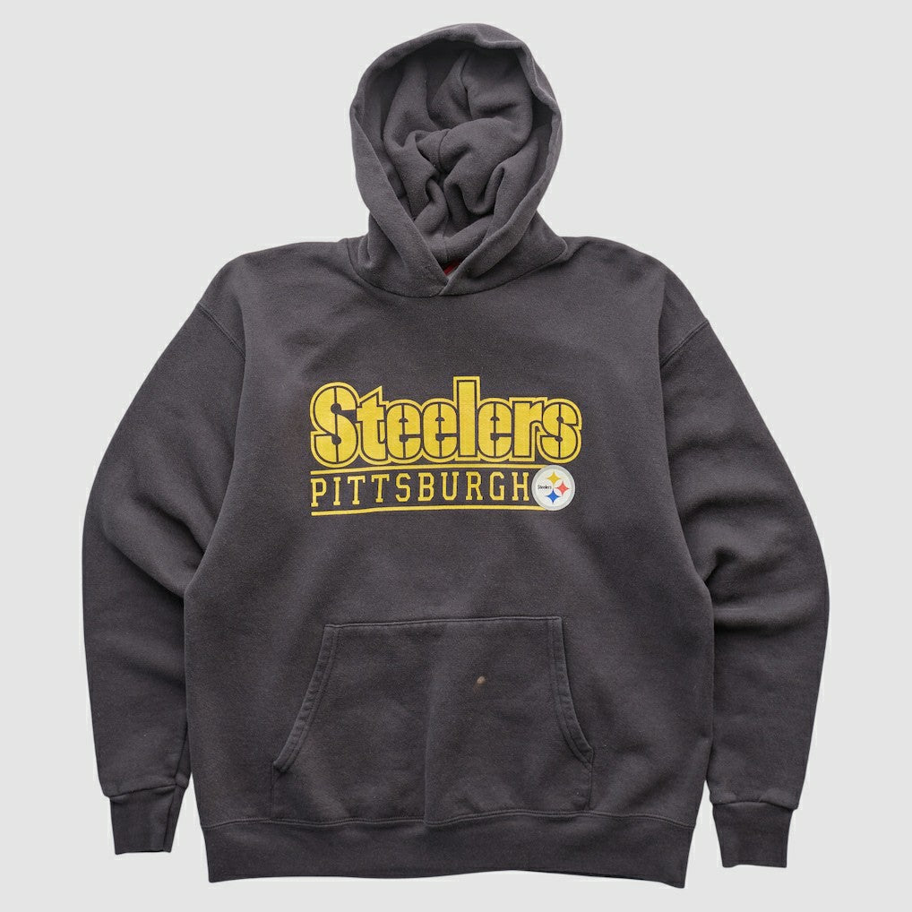 Fanatics Pittsburgh Steelers NFL 2000s Hooded Pullover Sweatshirt Charcoal Vintage