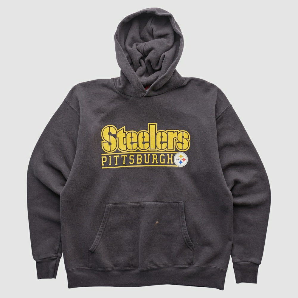 Fanatics Pittsburgh Steelers NFL 2000s Hooded Pullover Sweatshirt Charcoal Vintage
