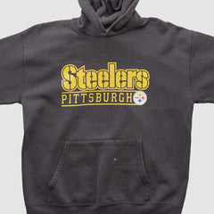 Fanatics Pittsburgh Steelers NFL 2000s Hooded Pullover Sweatshirt Charcoal Vintage