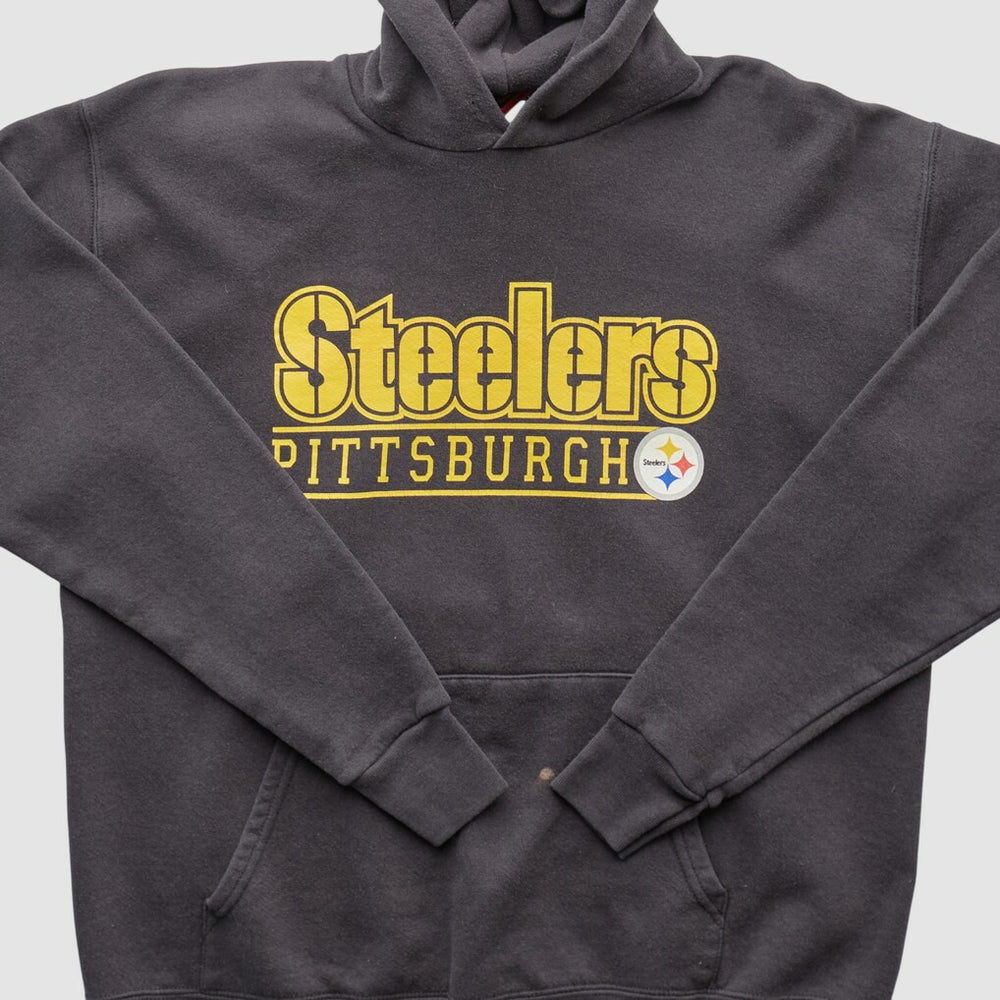 Fanatics Pittsburgh Steelers NFL 2000s Hooded Pullover Sweatshirt Charcoal Vintage