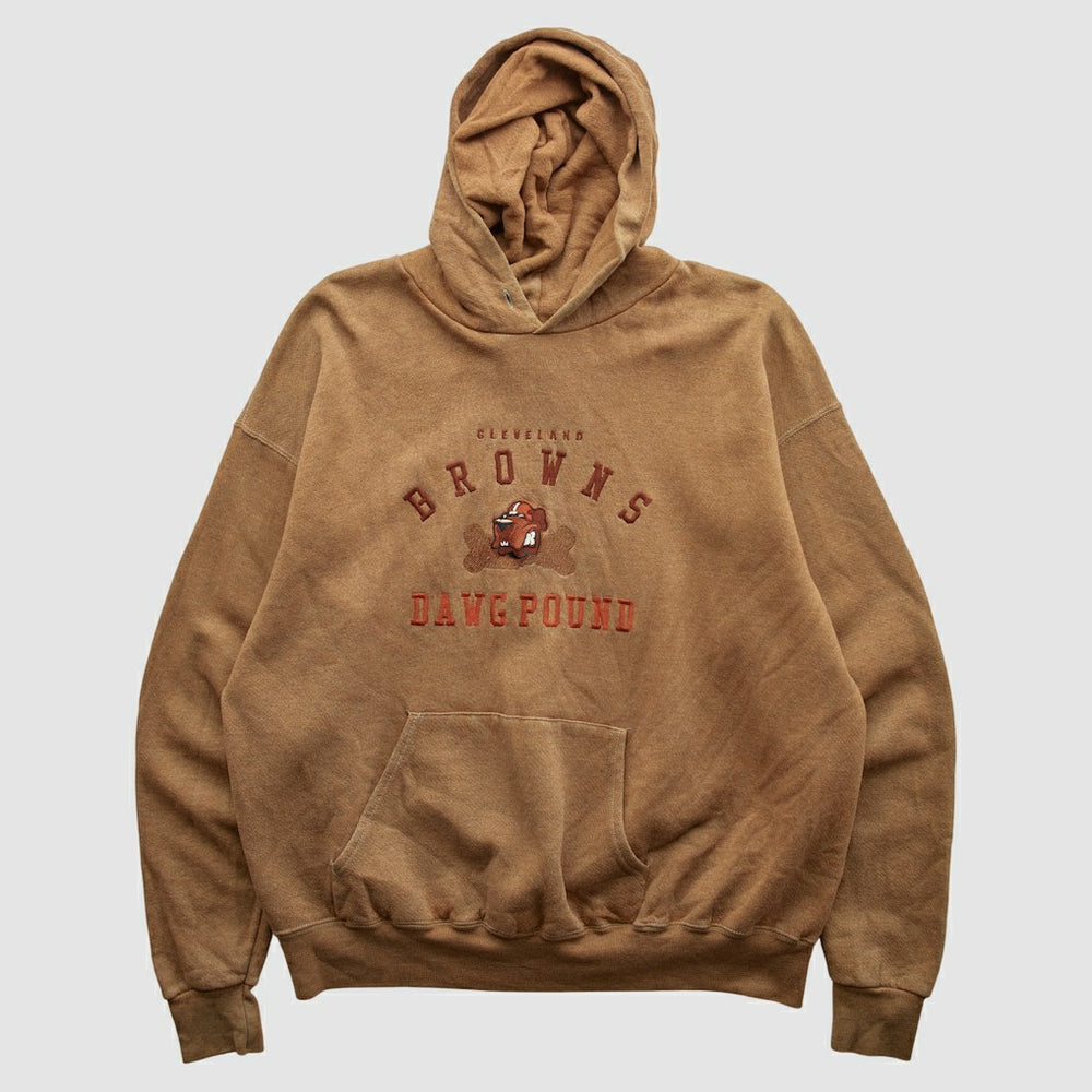 Fanatics Cleveland Browns Lee Apparel 90s Hooded Pullover Sweatshirt Tan Vintage