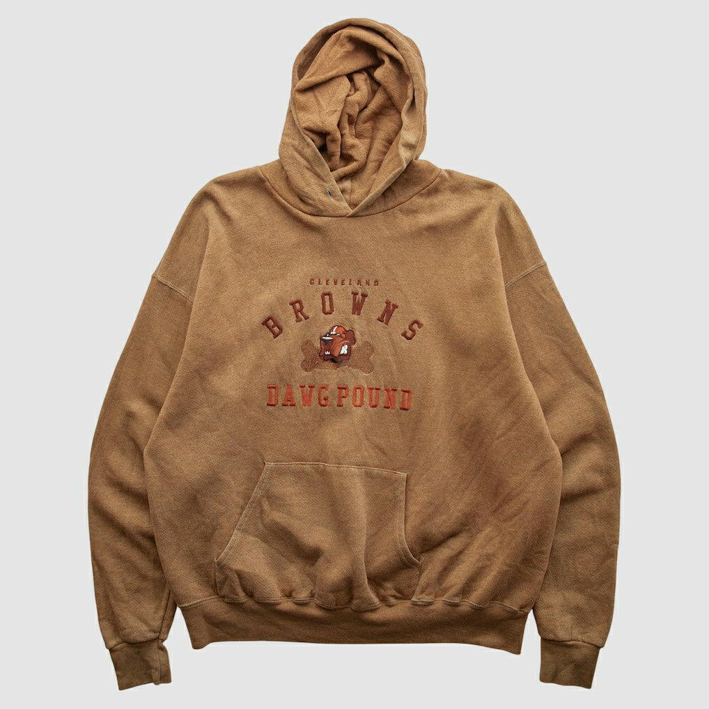 Fanatics Cleveland Browns Lee Apparel 90s Hooded Pullover Sweatshirt Tan Vintage