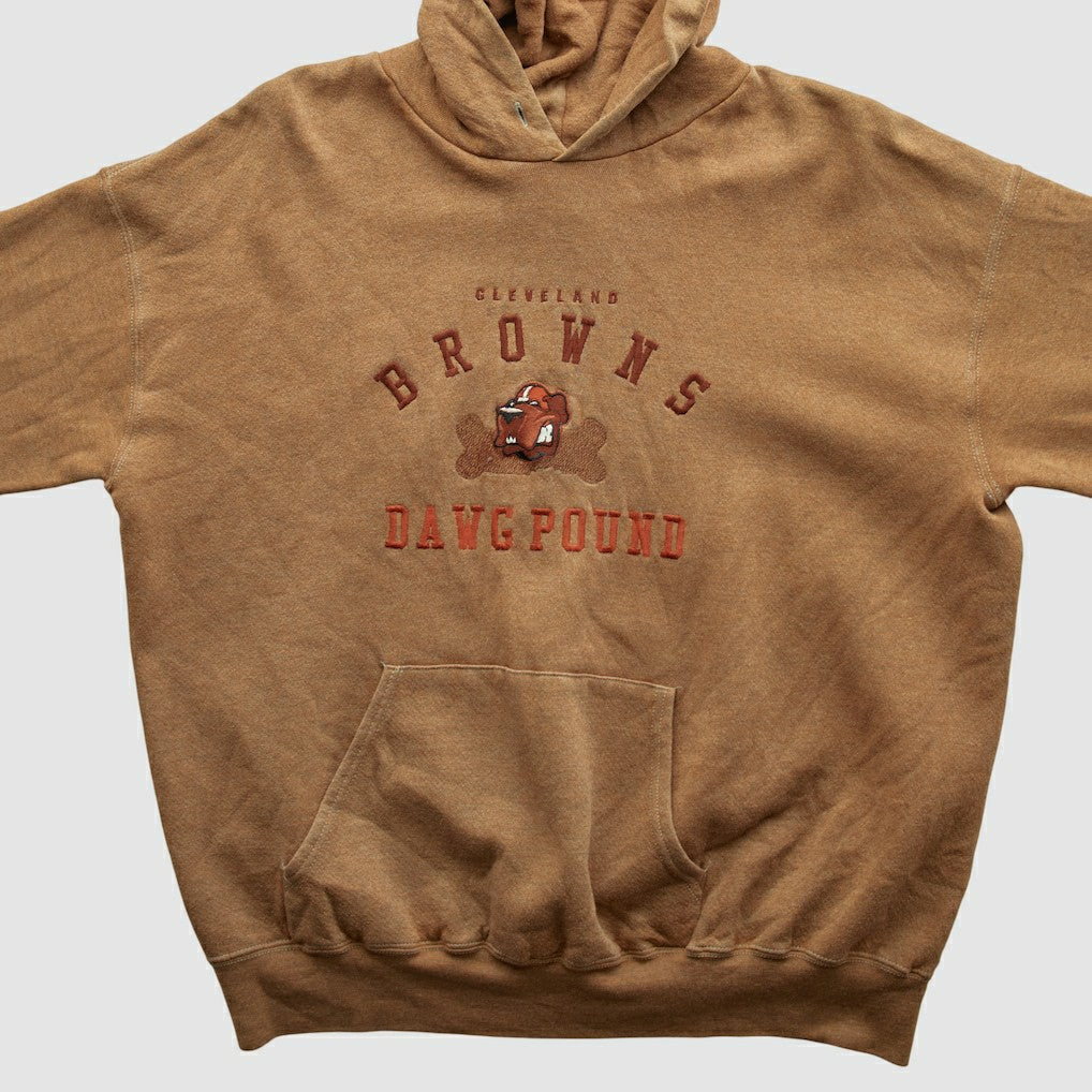 Fanatics Cleveland Browns Lee Apparel 90s Hooded Pullover Sweatshirt Tan Vintage