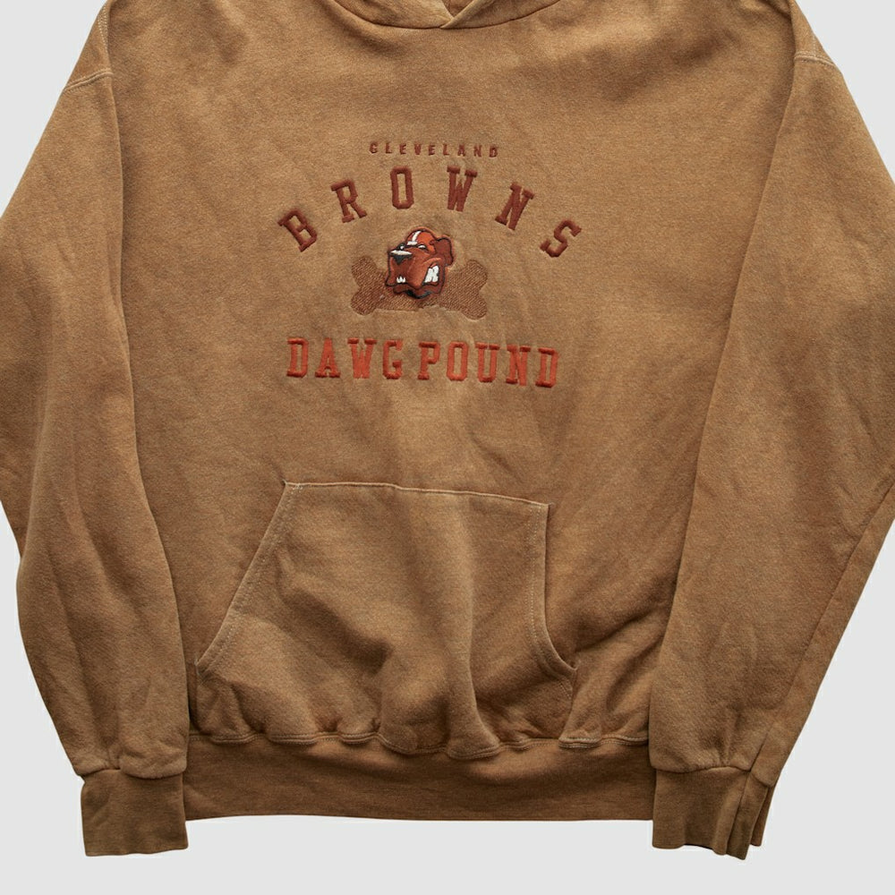 Fanatics Cleveland Browns Lee Apparel 90s Hooded Pullover Sweatshirt Tan Vintage