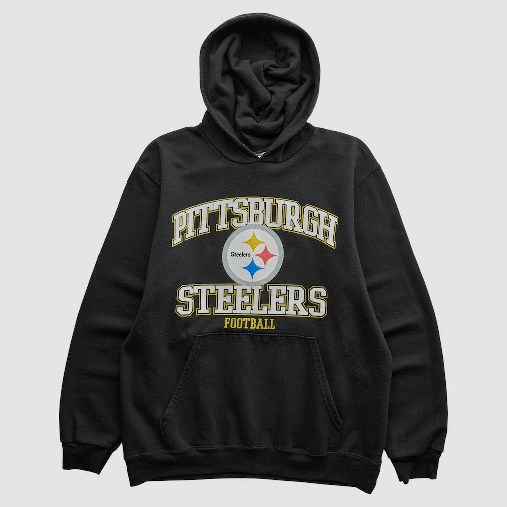 Fanatics Pittsburgh Steelers NFL 2000s Hooded Pullover Sweatshirt Black Vintage