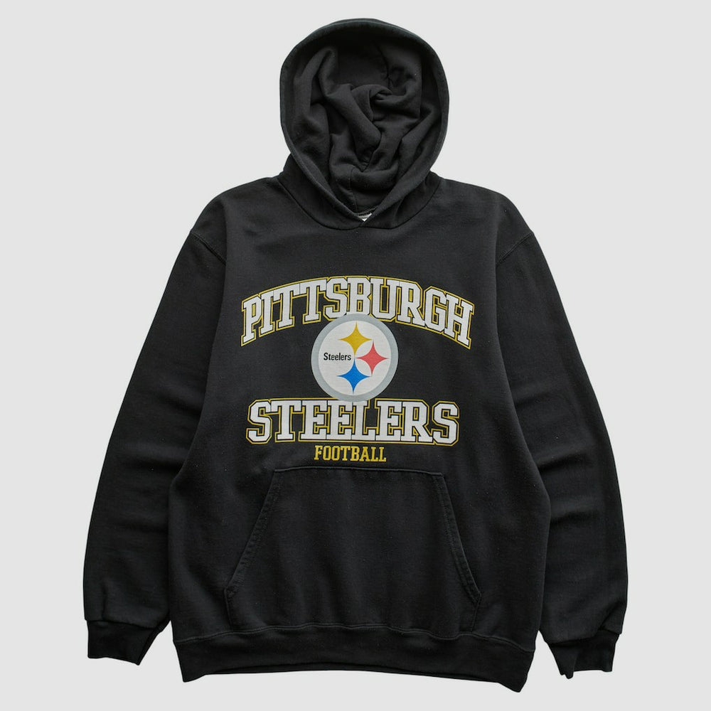 Fanatics Pittsburgh Steelers NFL 2000s Hooded Pullover Sweatshirt Black Vintage