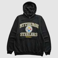 Fanatics Pittsburgh Steelers NFL 2000s Hooded Pullover Sweatshirt Black Vintage
