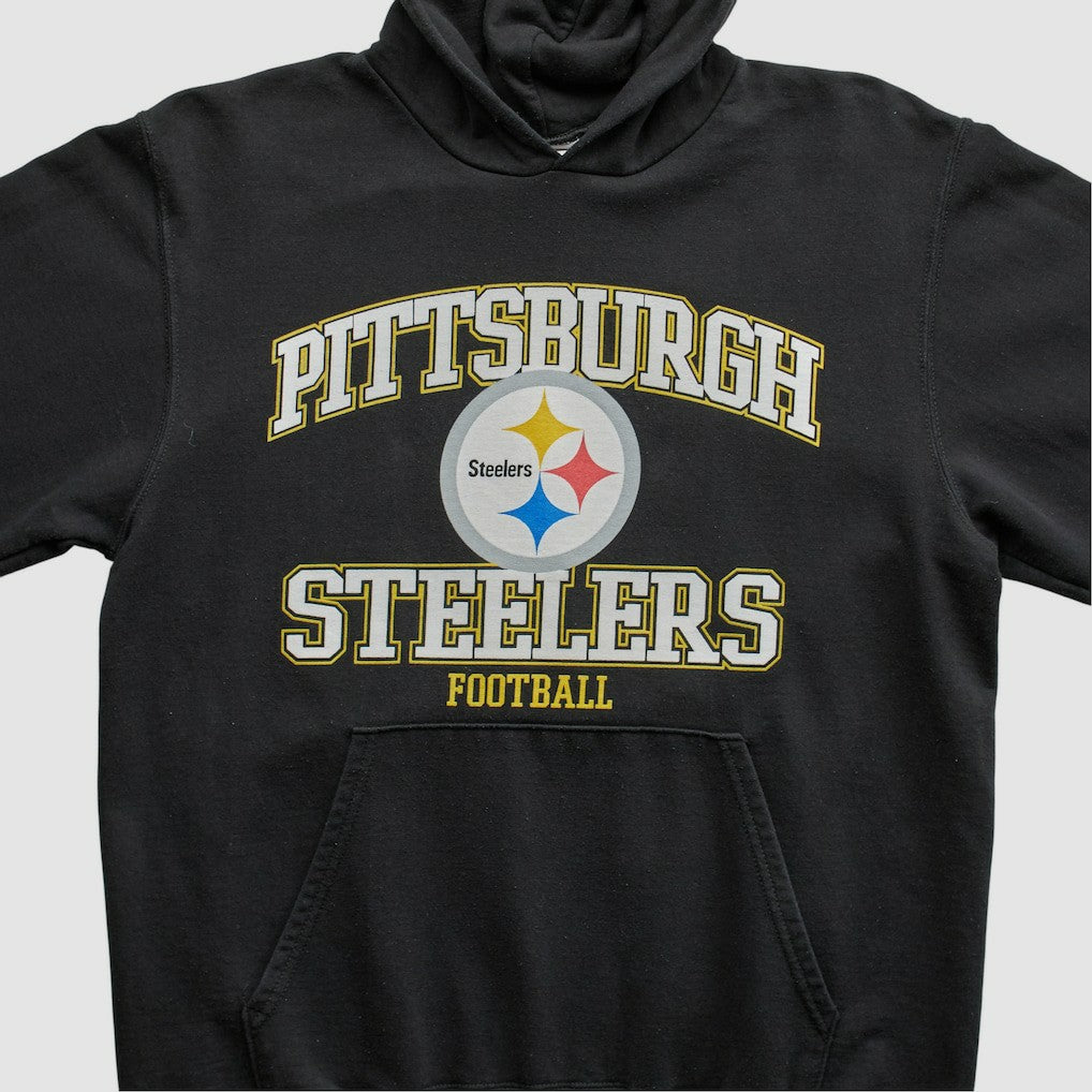 Fanatics Pittsburgh Steelers NFL 2000s Hooded Pullover Sweatshirt Black Vintage