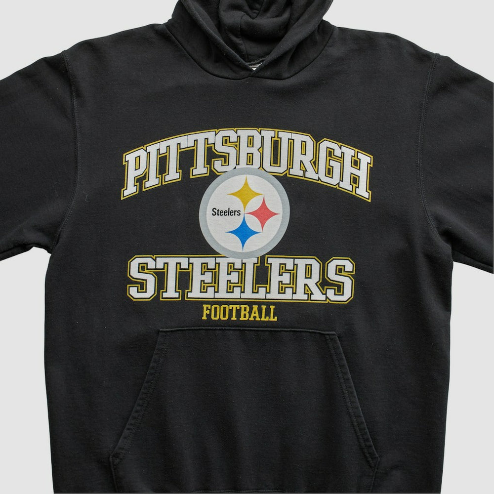 Fanatics Pittsburgh Steelers NFL 2000s Hooded Pullover Sweatshirt Black Vintage