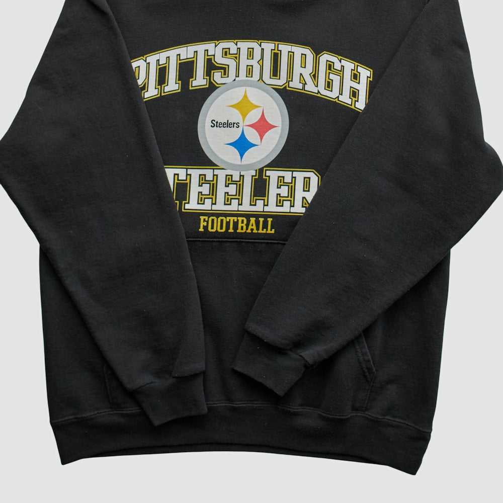 Fanatics Pittsburgh Steelers NFL 2000s Hooded Pullover Sweatshirt Black Vintage