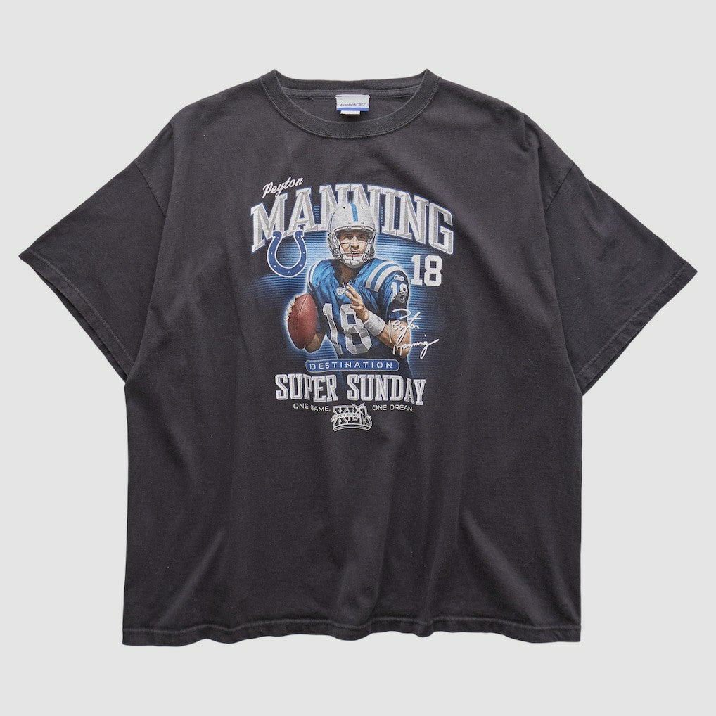 Fanatics Payton Manning Super Bowl XLI Reebok 2000s T-shirt Black Vintage