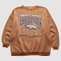 Fanatics Denver Broncos Tultex 1997 Pullover Sweatshirt Brown Vintage