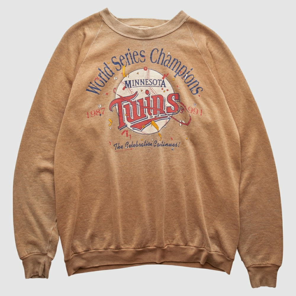 Minnesota Twins 1991 Pullover Sweatshirt - Tan - Vintage - Fanatics Lifestyle