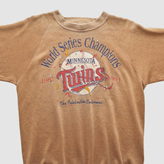 Minnesota Twins 1991 Pullover Sweatshirt - Tan - Vintage - Fanatics Lifestyle