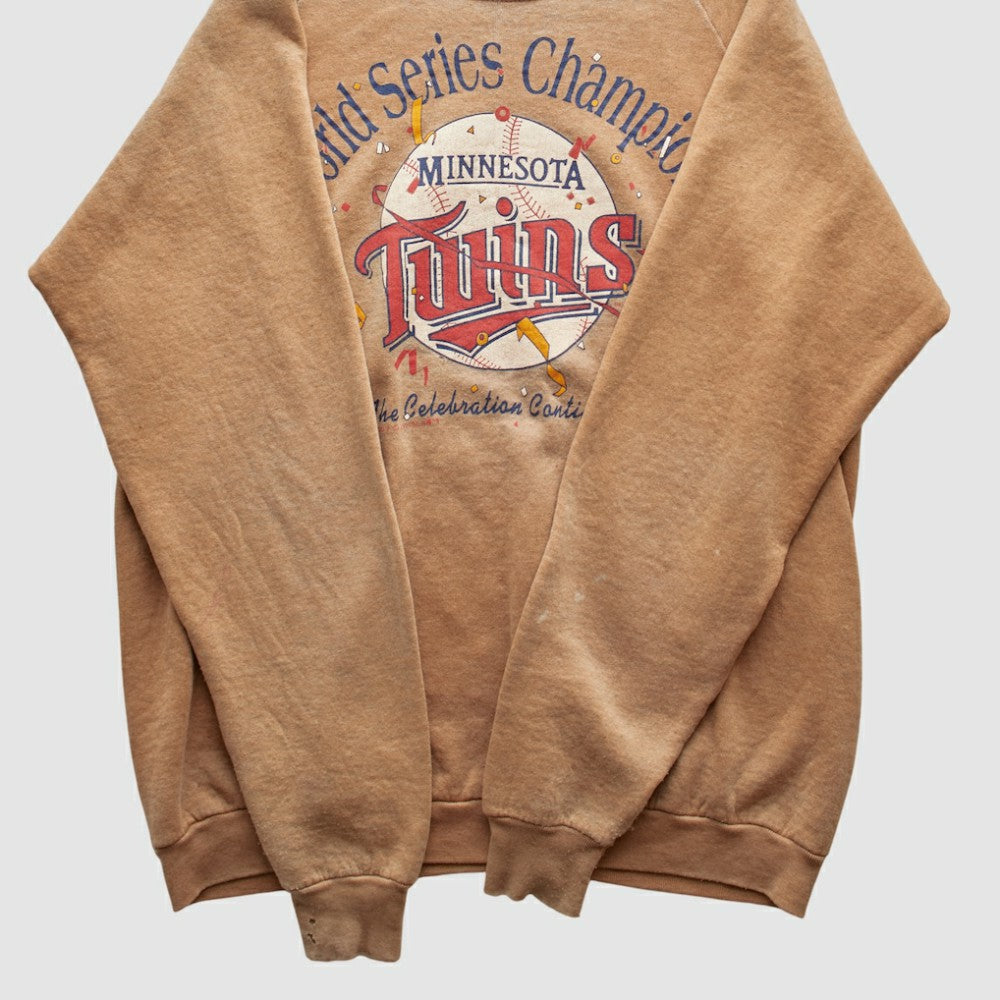 Minnesota Twins 1991 Pullover Sweatshirt - Tan - Vintage - Fanatics Lifestyle