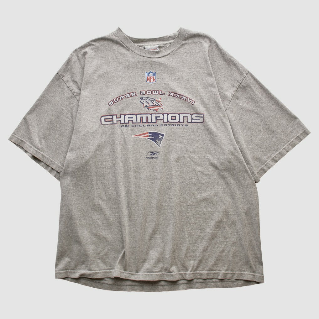 Fanatics New England Patriots Reebok 2002 T-shirt Heather Gray Vintage