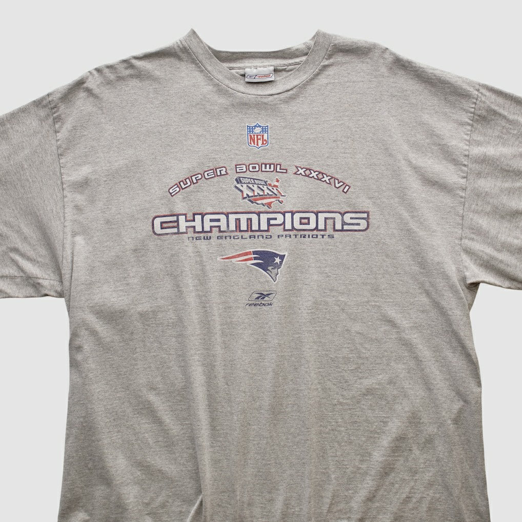 Fanatics New England Patriots Reebok 2002 T-shirt Heather Gray Vintage