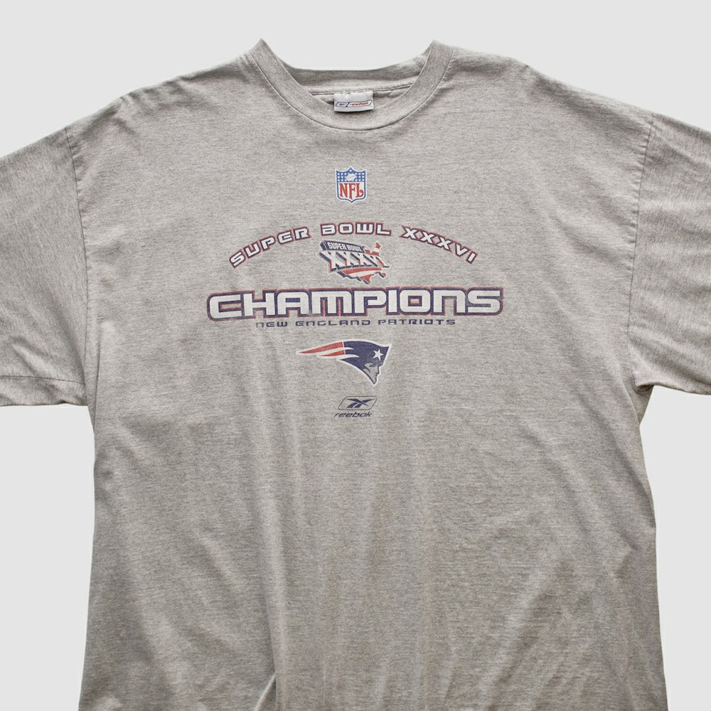 Fanatics New England Patriots Reebok 2002 T-shirt Heather Gray Vintage