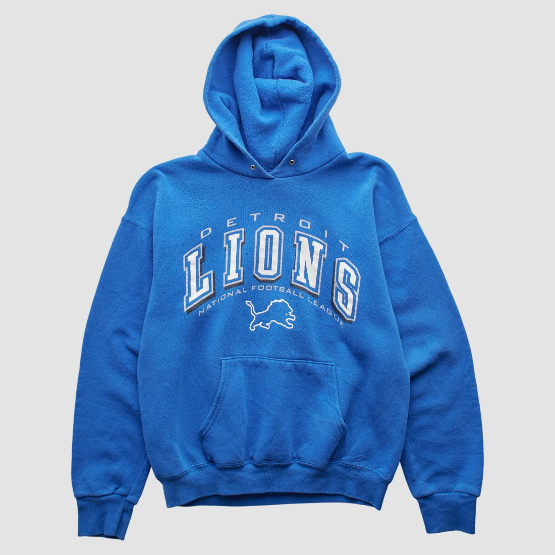 Fanatics Detroit Lions 2000s Hooded Pullover Sweatshirt Blue Vintage