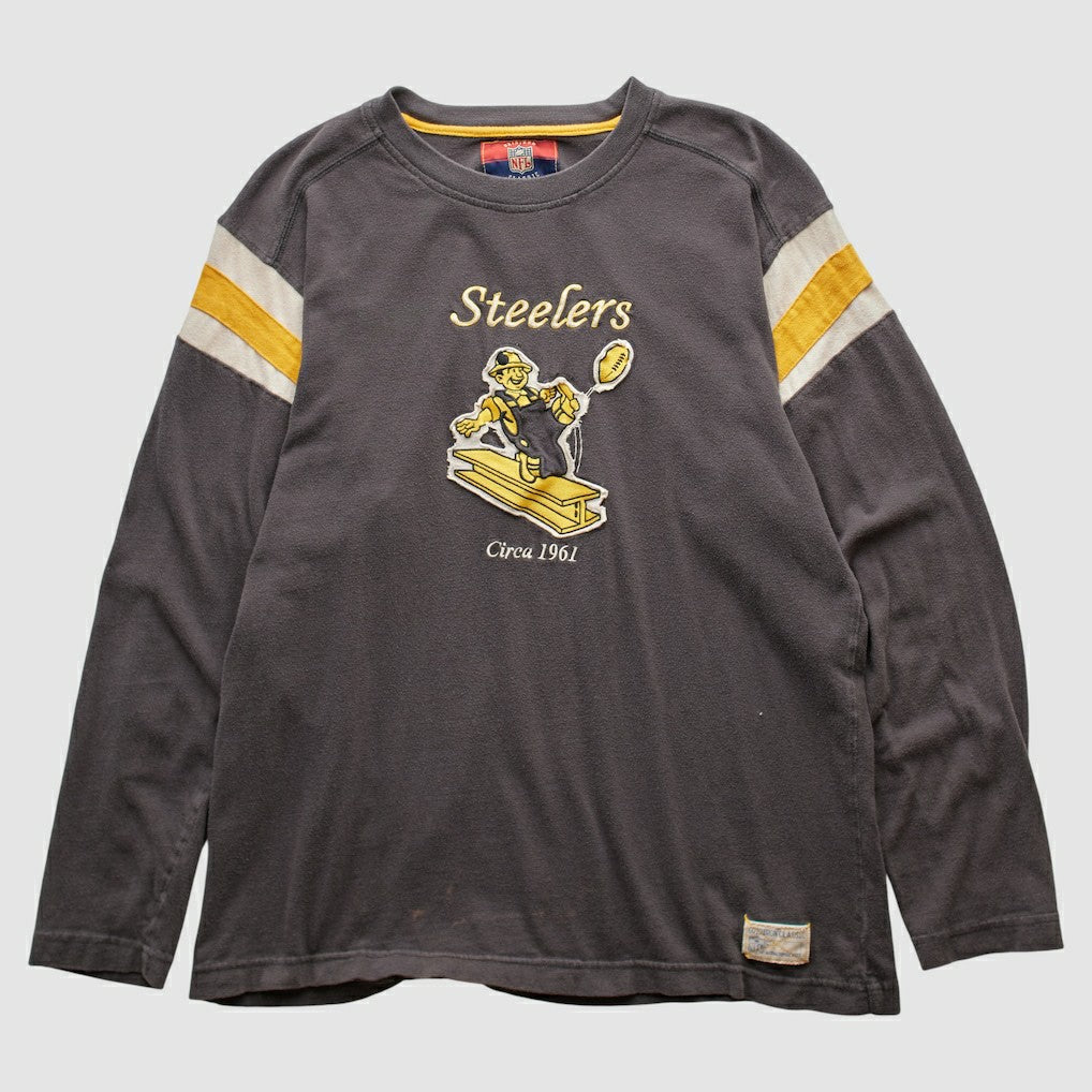 Fanatics Pittsburgh Steelers Reebok 2000s Long Sleeve T-shirt Charcoal Vintage