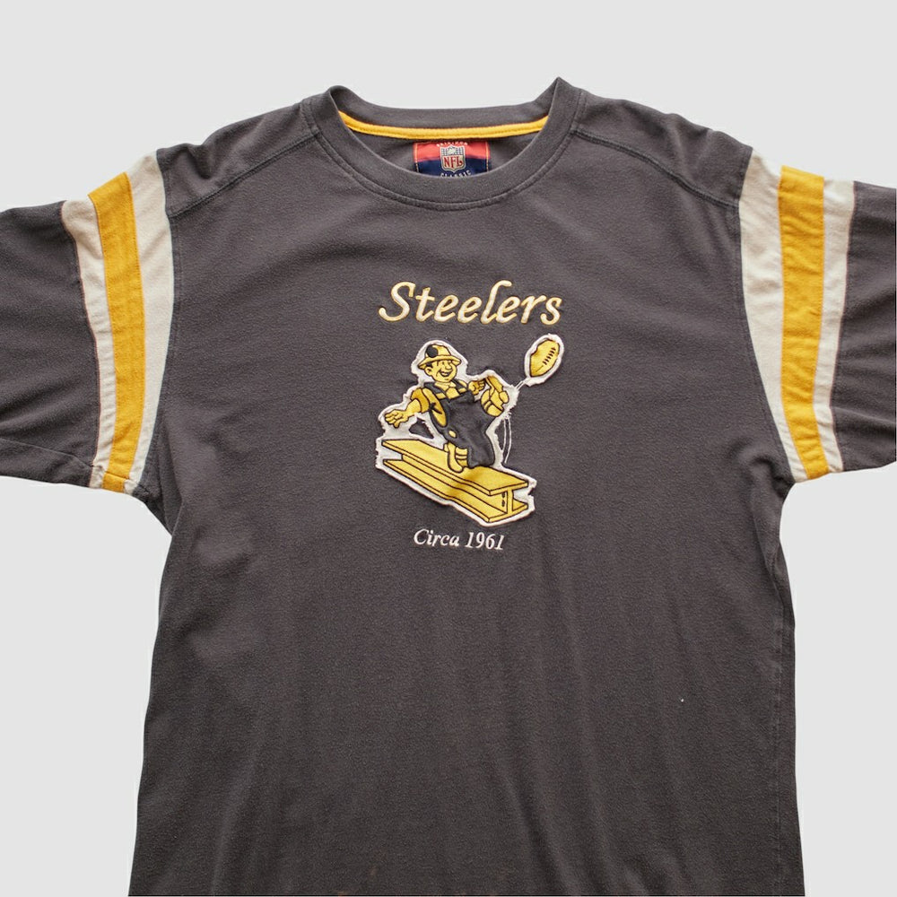 Fanatics Pittsburgh Steelers Reebok 2000s Long Sleeve T-shirt Charcoal Vintage