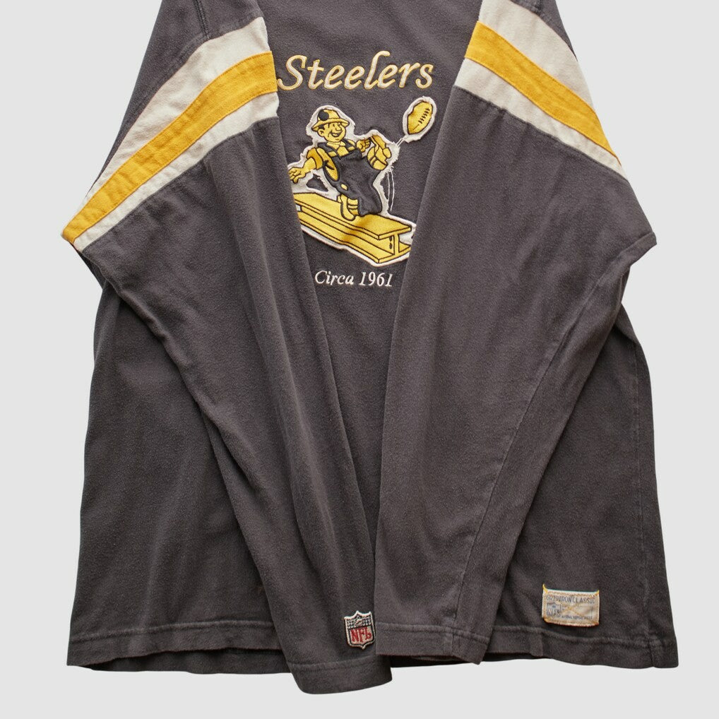 Fanatics Pittsburgh Steelers Reebok 2000s Long Sleeve T-shirt Charcoal Vintage