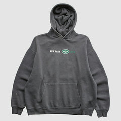 Fanatics New York Jets Team Edition Apparel 2000s Hooded Pullover Sweatshirt Charcoal Vintage