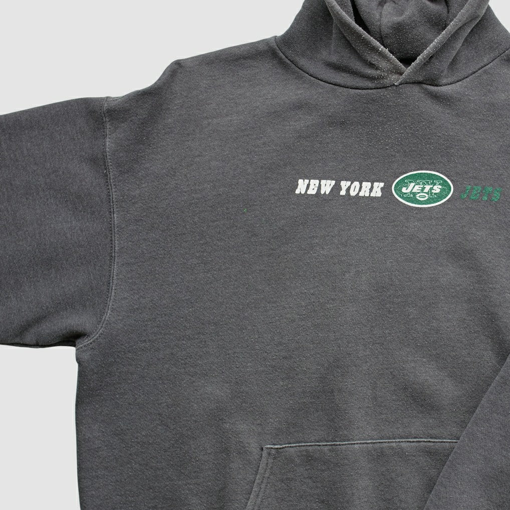 Fanatics New York Jets Team Edition Apparel 2000s Hooded Pullover Sweatshirt Charcoal Vintage