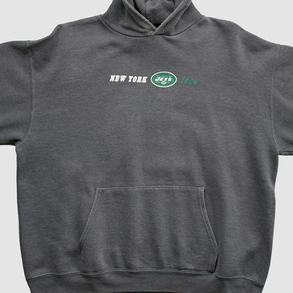 Fanatics New York Jets Team Edition Apparel 2000s Hooded Pullover Sweatshirt Charcoal Vintage