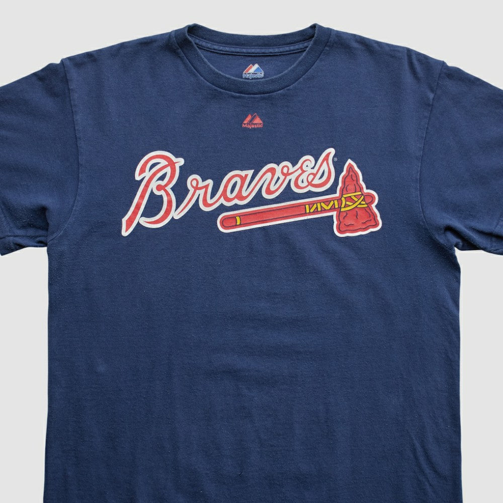 Atlanta Braves Majestic 2000s T-shirt - Navy - Vintage - Fanatics on Sale