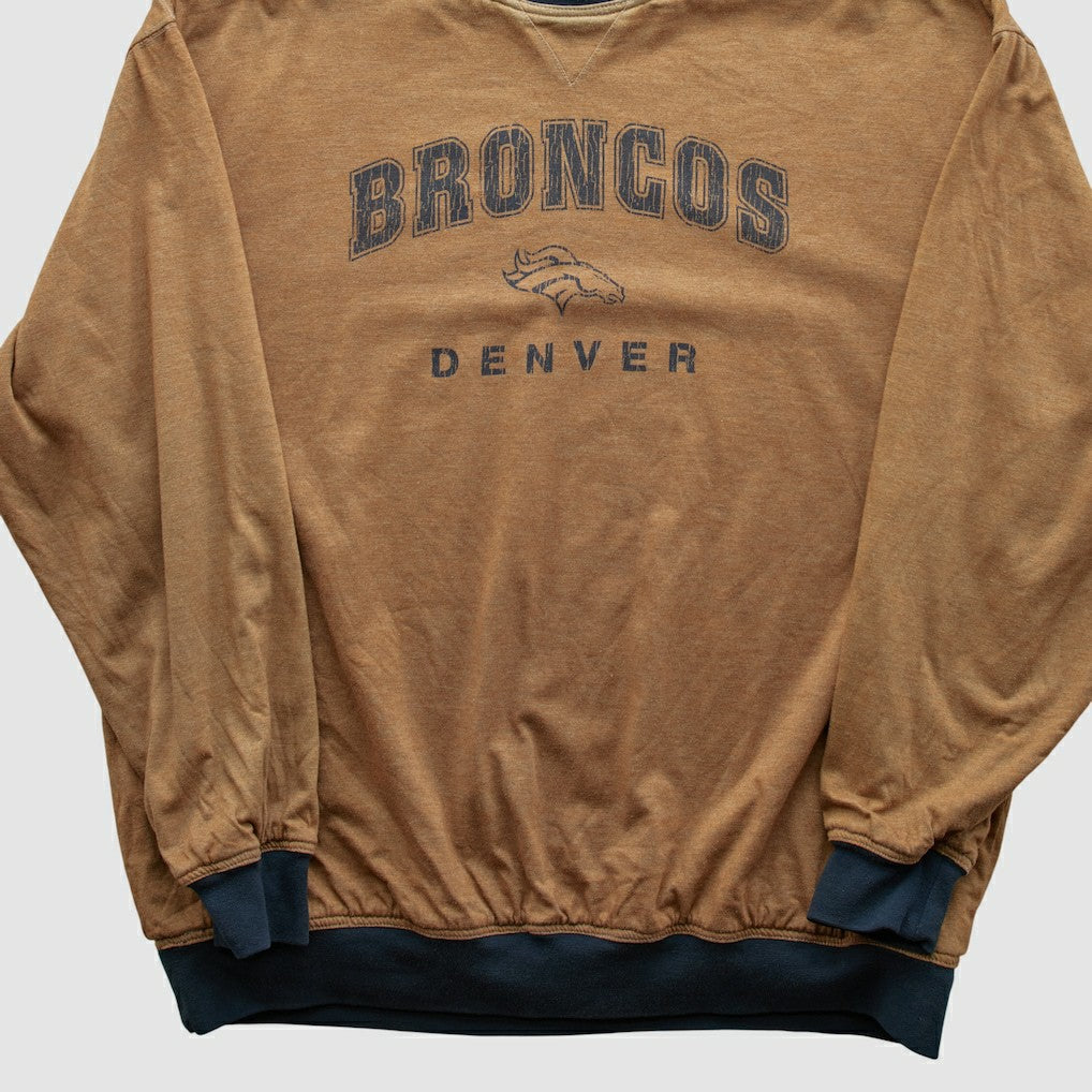 Fanatics Denver Broncos 2000s Pullover Sweatshirt Tan Vintage