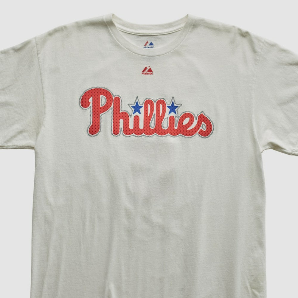 Philadelphia Phillies Majestic 2010s T-shirt - White - Vintage - Fanatics Sale
