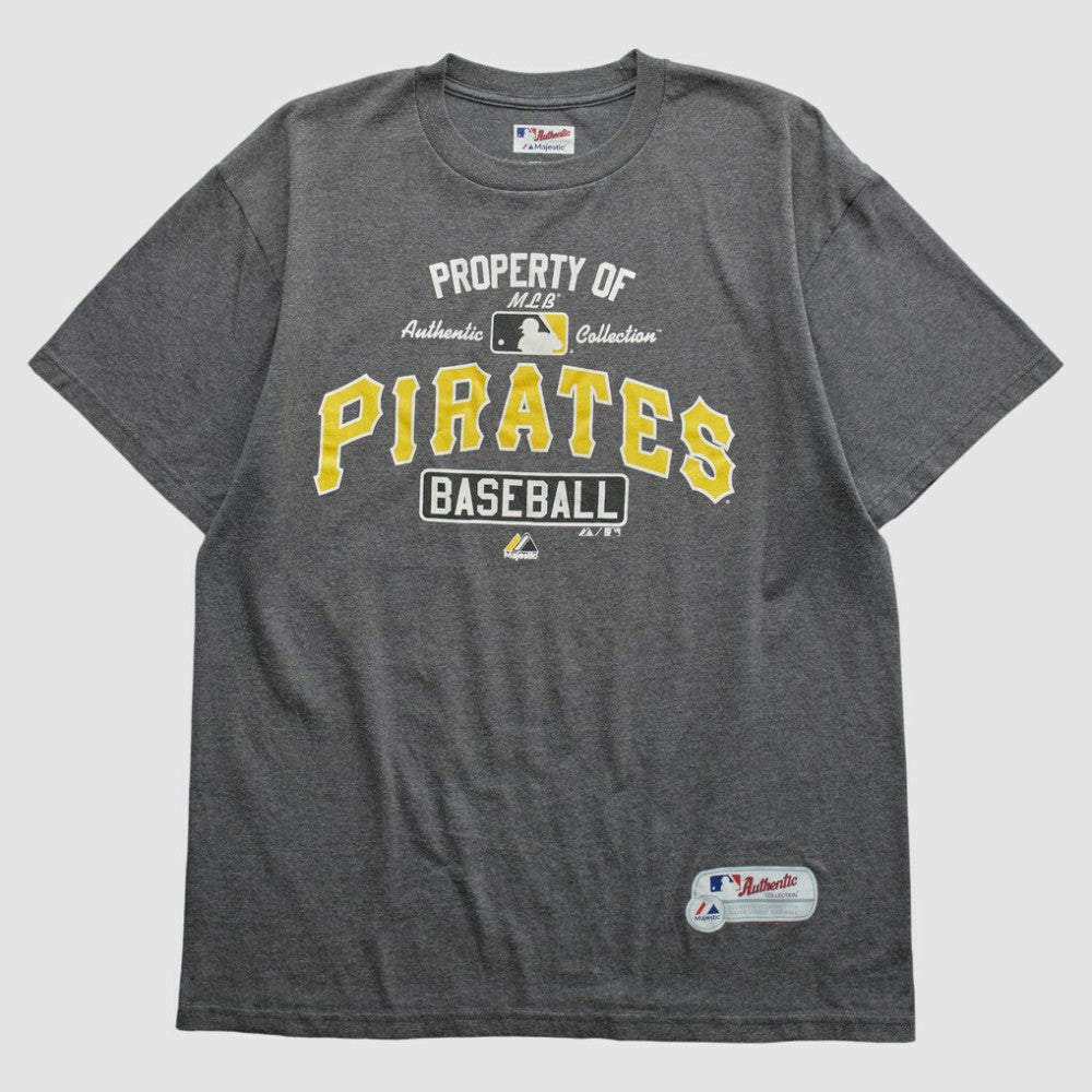 Pittsburgh Pirates Majestic 2010s T-shirt - Dark Heather Gray - Vintage - Fanatics on Sale