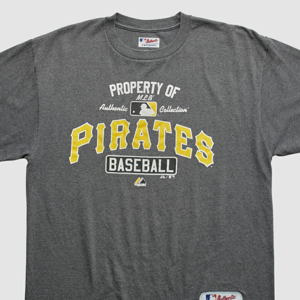 Pittsburgh Pirates Majestic 2010s T-shirt - Dark Heather Gray - Vintage - Fanatics on Sale
