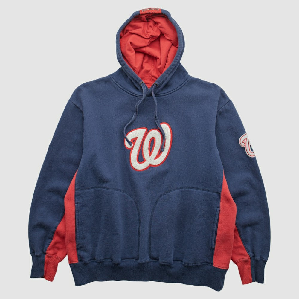 Washington Nationals Majestic 2000s Hooded Pullover Sweatshirt - Navy - Vintage - Fanatics Lifestyle