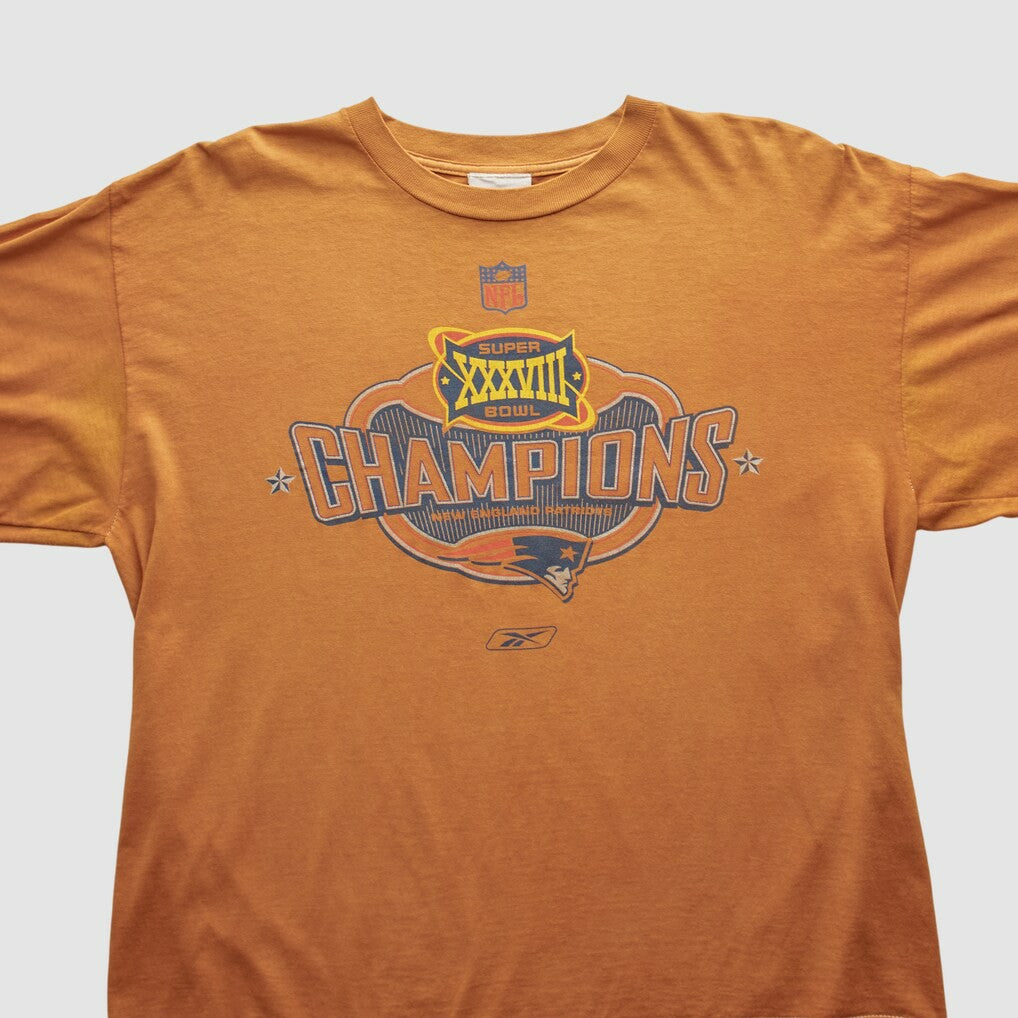 Fanatics New England Patriots Reebok 2004 Long Sleeve T-shirt Orange Vintage