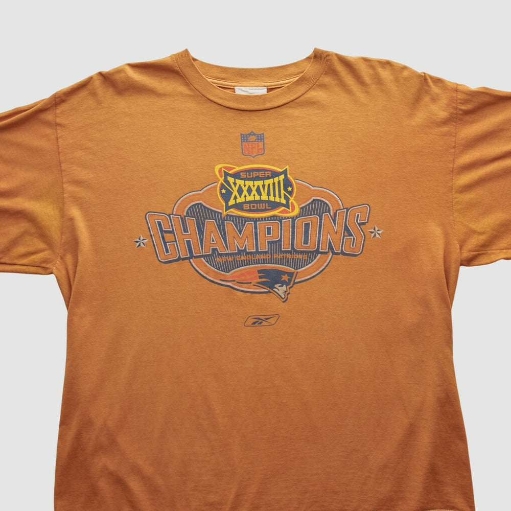 Fanatics New England Patriots Reebok 2004 Long Sleeve T-shirt Orange Vintage