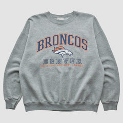 Fanatics Denver Broncos Lee Sport 90s Pullover Sweatshirt Heather Gray Vintage