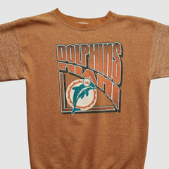Fanatics Miami Dolphins Logo 7 90s Pullover Sweatshirt Brown Vintage