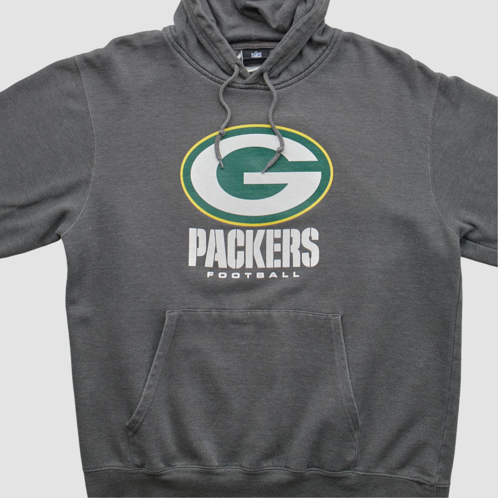 Fanatics Green Bay Packers NFL 2010s Hooded Pullover Sweatshirt Charcoal Vintage