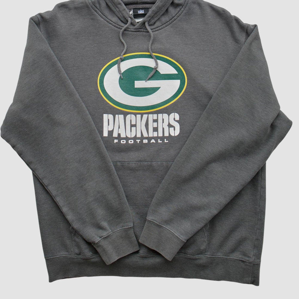 Fanatics Green Bay Packers NFL 2010s Hooded Pullover Sweatshirt Charcoal Vintage