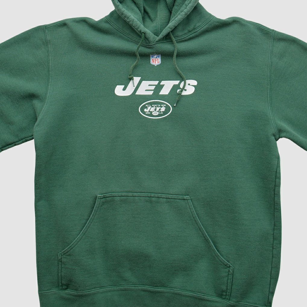 Fanatics New York Jets Reebok 2000s Hooded Pullover Sweatshirt Green Vintage