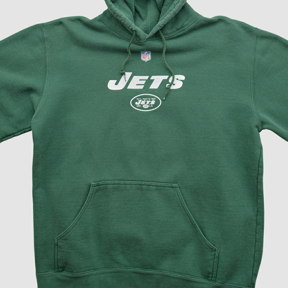 Fanatics New York Jets Reebok 2000s Hooded Pullover Sweatshirt Green Vintage