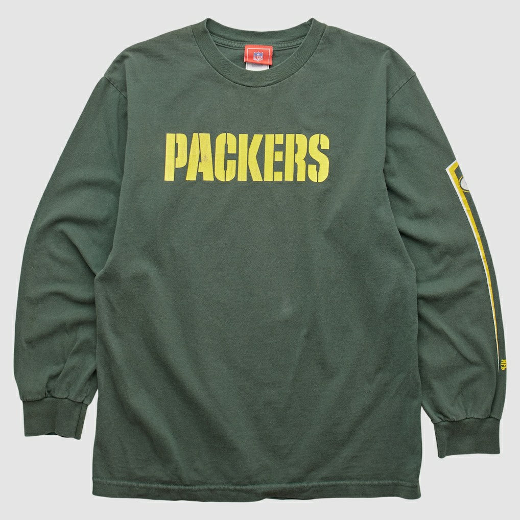 Fanatics Green Bay Packers NFL 2000s Long Sleeve T-shirt Green Vintage