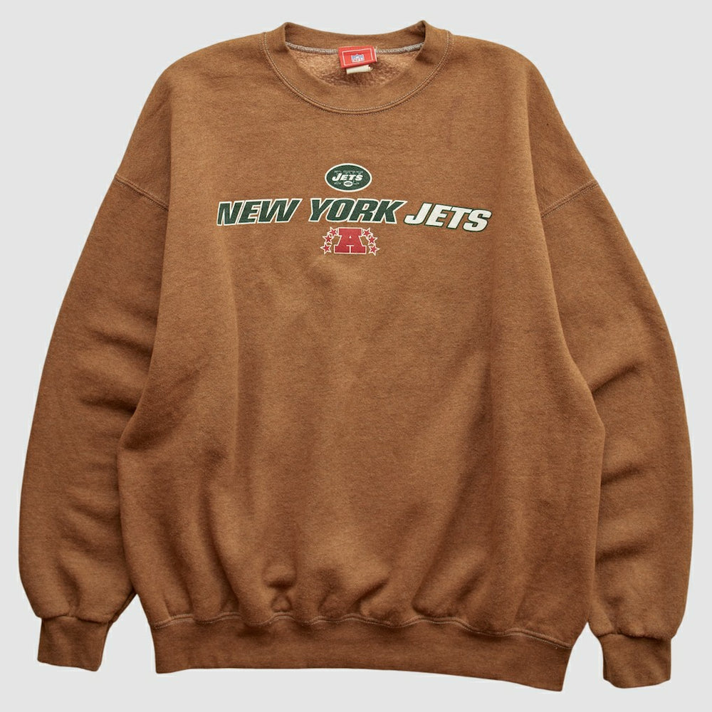 Fanatics New York Jets NFL 2000s Pullover Sweatshirt Brown Vintage