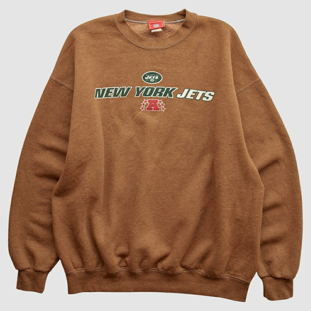 Fanatics New York Jets NFL 2000s Pullover Sweatshirt Brown Vintage